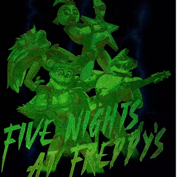 Five Nights At Freddy's Security Breach Glow-In-The-Dark Lightning T-Shirt sz 2X - Picture 2 of 4